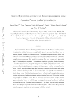 Improved prediction accuracy for disease risk mapping using Gaussian
  Process stacked generalisation