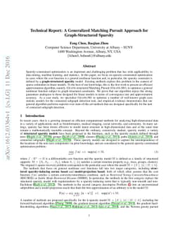 Technical Report: A Generalized Matching Pursuit Approach for
  Graph-Structured Sparsity