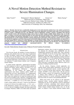 A Novel Motion Detection Method Resistant to Severe Illumination Changes