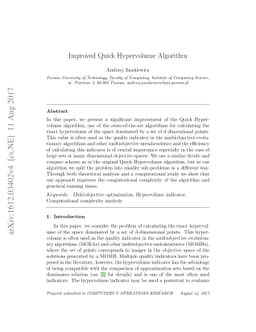 Improved Quick Hypervolume Algorithm