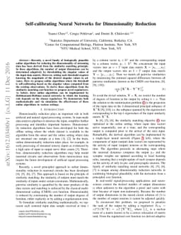 Self-calibrating Neural Networks for Dimensionality Reduction