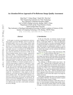 An Attention-Driven Approach of No-Reference Image Quality Assessment