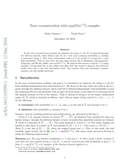Trace reconstruction with $\exp( O( n^{1/3} ) )$ samples