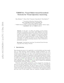 VIBIKNet: Visual Bidirectional Kernelized Network for Visual Question
  Answering