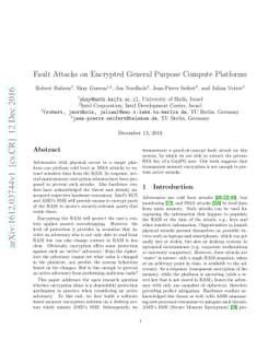 Fault Attacks on Encrypted General Purpose Compute Platforms