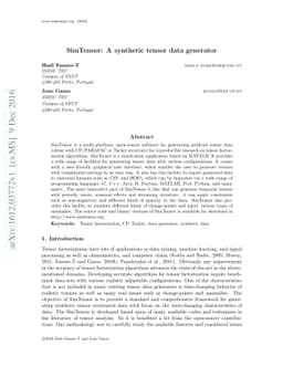 SimTensor: A synthetic tensor data generator