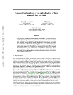 An empirical analysis of the optimization of deep network loss surfaces
