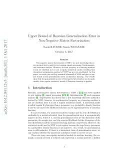 Upper Bound of Bayesian Generalization Error in Non-negative Matrix
  Factorization