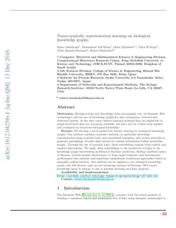 Neuro-symbolic representation learning on biological knowledge graphs