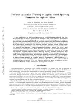 Towards Adaptive Training of Agent-based Sparring Partners for Fighter
  Pilots