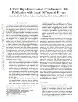 LoPub: High-Dimensional Crowdsourced Data Publication with Local
  Differential Privacy
