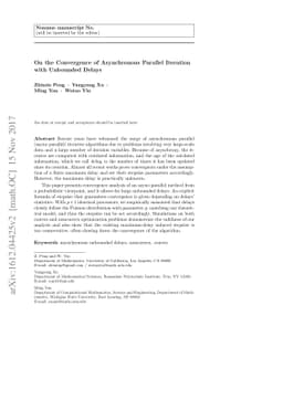 On the Convergence of Asynchronous Parallel Iteration with Unbounded
  Delays