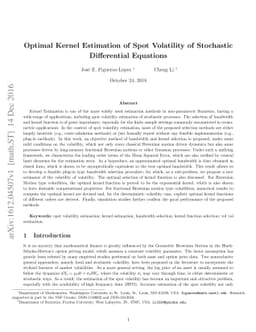 Optimal Kernel Estimation of Spot Volatility of Stochastic Differential
  Equations