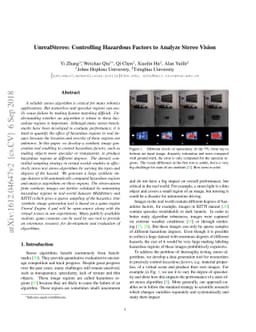 UnrealStereo: Controlling Hazardous Factors to Analyze Stereo Vision