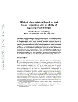 Efficient phase retrieval based on dark fringe recognition with an
  ability of bypassing invalid fringes