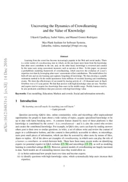 Uncovering the Dynamics of Crowdlearning and the Value of Knowledge