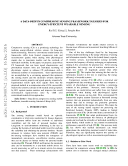 A Data-Driven Compressive Sensing Framework Tailored For
  Energy-Efficient Wearable Sensing