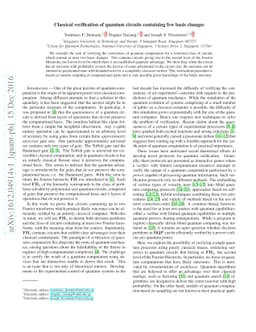 Classical verification of quantum circuits containing few basis changes