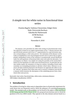 A simple test for white noise in functional time series