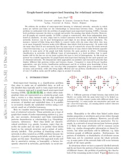 Graph-based semi-supervised learning for relational networks