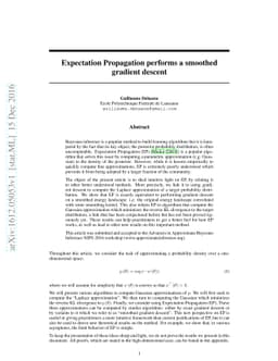 Expectation Propagation performs a smoothed gradient descent