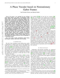 A Phase Vocoder based on Nonstationary Gabor Frames
