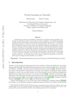 Private Learning on Networks