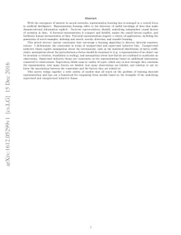 A Survey of Inductive Biases for Factorial Representation-Learning