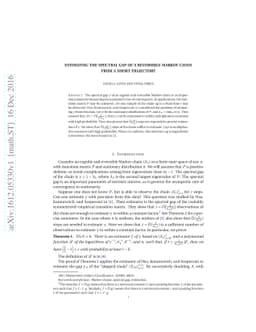 Estimating the Spectral Gap of a Reversible Markov Chain from a Short
  Trajectory