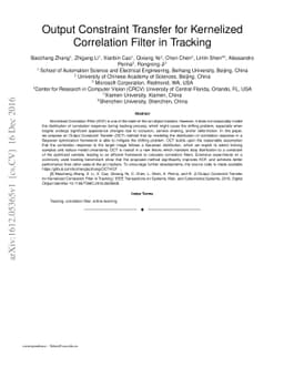 Output Constraint Transfer for Kernelized Correlation Filter in Tracking