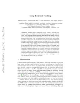 Deep Residual Hashing