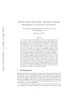 On-bird Sound Recordings: Automatic Acoustic Recognition of Activities
  and Contexts