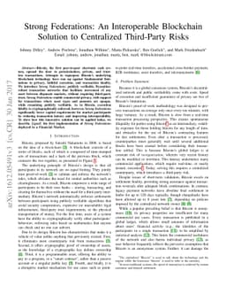 Strong Federations: An Interoperable Blockchain Solution to Centralized
  Third-Party Risks