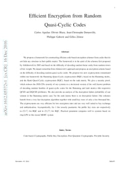 Efficient Encryption from Random Quasi-Cyclic Codes