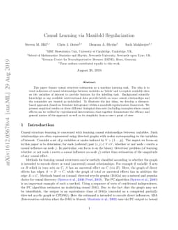 Causal Learning via Manifold Regularization