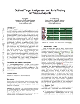 Optimal Target Assignment and Path Finding for Teams of Agents