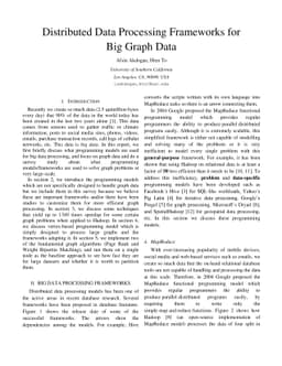 Distributed Data Processing Frameworks for Big Graph Data