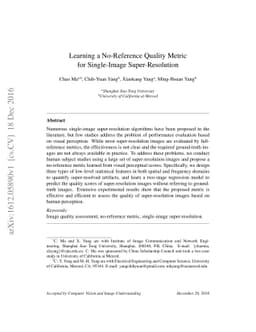 Learning a No-Reference Quality Metric for Single-Image Super-Resolution