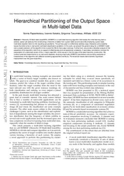 Hierarchical Partitioning of the Output Space in Multi-label Data