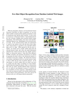 Few-Shot Object Recognition from Machine-Labeled Web Images