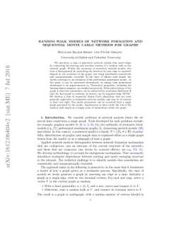 Random Walk Models of Network Formation and Sequential Monte Carlo
  Methods for Graphs