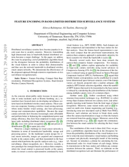 Feature Encoding in Band-limited Distributed Surveillance Systems