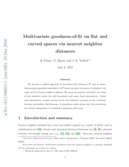 Multivariate goodness-of-fit on flat and curved spaces via nearest
  neighbor distances