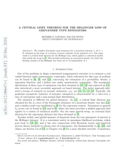 A central limit theorem for the Hellinger loss of Grenander type
  estimators