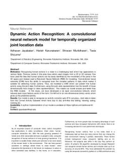 Dynamic Action Recognition: A convolutional neural network model for
  temporally organized joint location data
