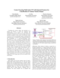 Center-Focusing Multi-task CNN with Injected Features for Classification
  of Glioma Nuclear Images