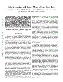 Robust Learning with Kernel Mean p-Power Error Loss