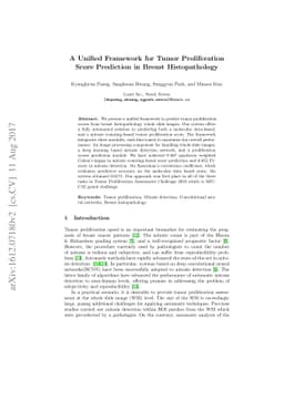 A Unified Framework for Tumor Proliferation Score Prediction in Breast
  Histopathology