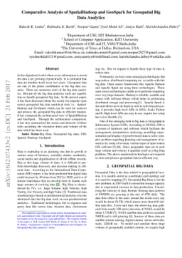 Comparative Analysis of SpatialHadoop and GeoSpark for Geospatial Big
  Data Analytics