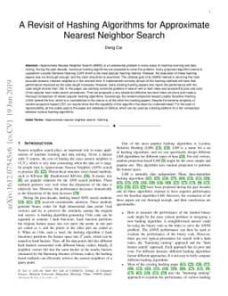 A Revisit of Hashing Algorithms for Approximate Nearest Neighbor Search